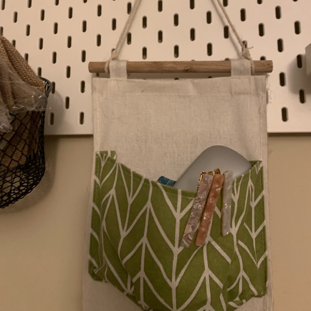 Green 3 pocket hanging bin